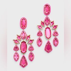 Kendra Scott Greta Gold Statement Earrings in Pink Mix